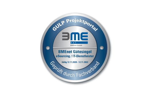 BMEnet Gütesiegel für das GULP Projektportal