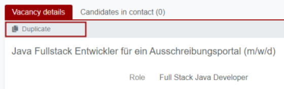 Duplicate vacancy button